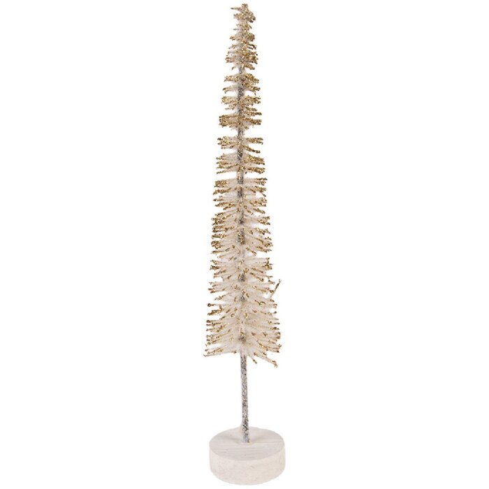 Clayre & Eef 66315BE Décoration Sapin Beige-Doré Ø 5x25 cm
