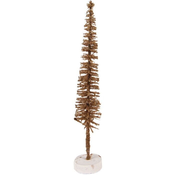 Clayre & Eef 66315BR Décoration Sapin Ø 5x25 cm Brun-Doré