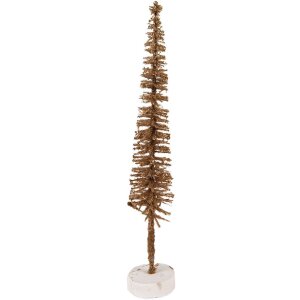 Clayre & Eef 66315BR Décoration Sapin Ø 5x25 cm Brun-Doré