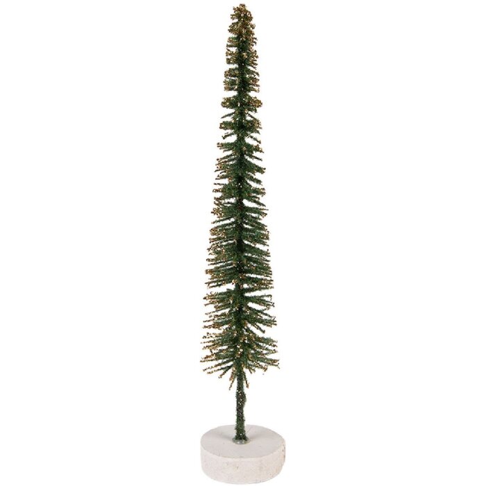 Clayre & Eef 66315GR Décoration Sapin Vert & Doré 5x25 cm