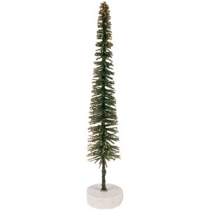 Clayre & Eef 66315GR Décoration Sapin Vert & Doré 5x25 cm