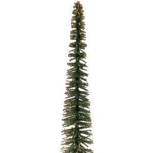 Clayre & Eef 66315GR Décoration Sapin Vert & Doré 5x25 cm