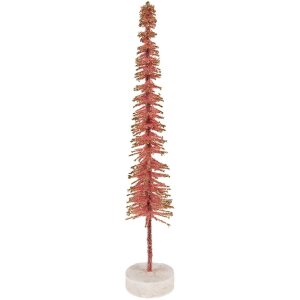 Clayre & Eef 66315P Décoration Sapin Rose Doré Ø 5x25 cm