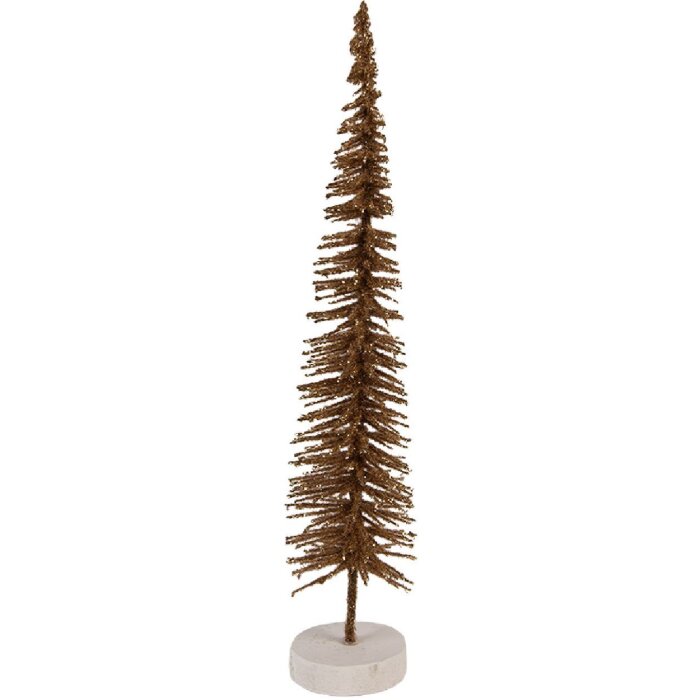 Clayre & Eef 66316BR Décoration Sapin Ø 6x30 cm Marron-Doré