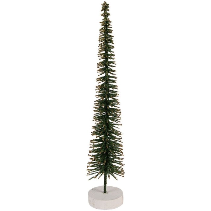 Clayre & Eef 66316GR Décoration Sapin Ø 6x30 cm Vert Doré