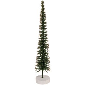Clayre & Eef 66316GR Décoration Sapin Ø 6x30 cm Vert Doré