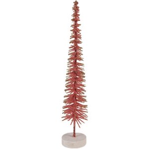 Clayre & Eef 66316P Décoration Sapin Rose Doré Ø 6x30 cm