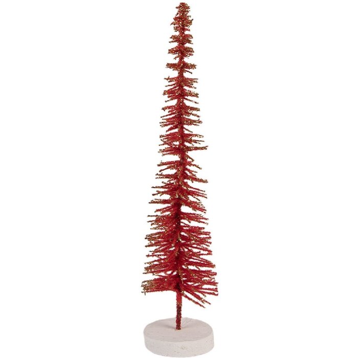 Clayre & Eef 66316R Décoration Sapin Ø 6x30 cm Rouge-Doré