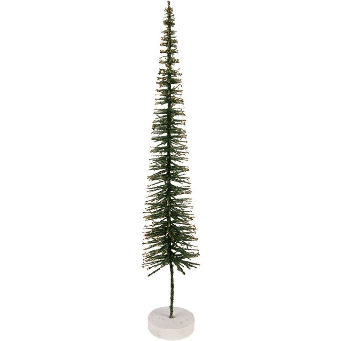 Clayre & Eef 66317GR Décoration Sapin Vert-Doré 8x40 cm
