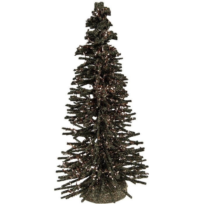Clayre & Eef 66318GR Décoration Sapin Vert-Doré 14x25 cm