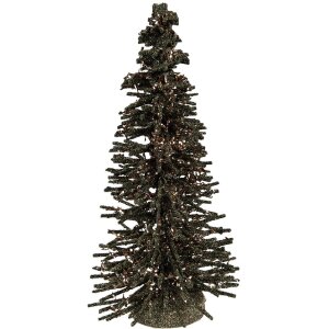 Clayre & Eef 66318GR Décoration Sapin Vert-Doré 14x25 cm