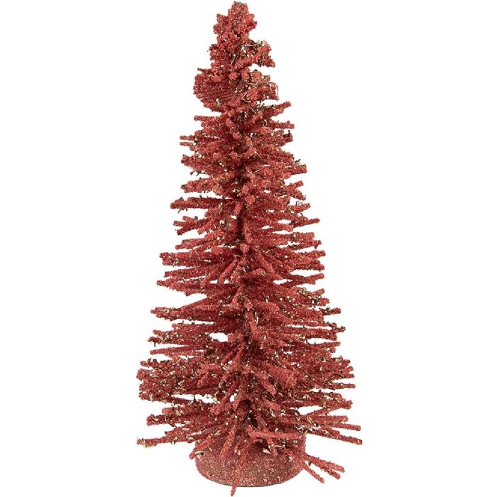 Clayre & Eef 66318P Décoration Sapin Rose Doré 14x25 cm