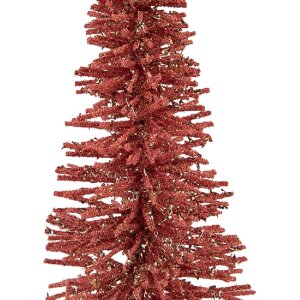 Clayre & Eef 66318P Décoration Sapin Rose Doré 14x25 cm