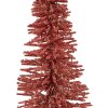 Clayre & Eef 66318P Décoration Sapin Rose Doré 14x25 cm