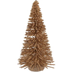 Clayre & Eef Décoration Sapin Beige-Or Ø 17x30 cm