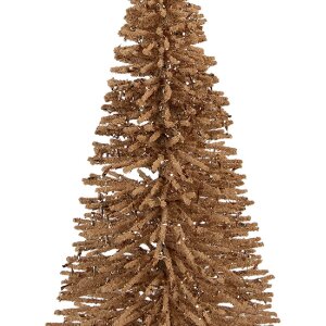 Clayre & Eef Décoration Sapin Beige-Or Ø 17x30 cm