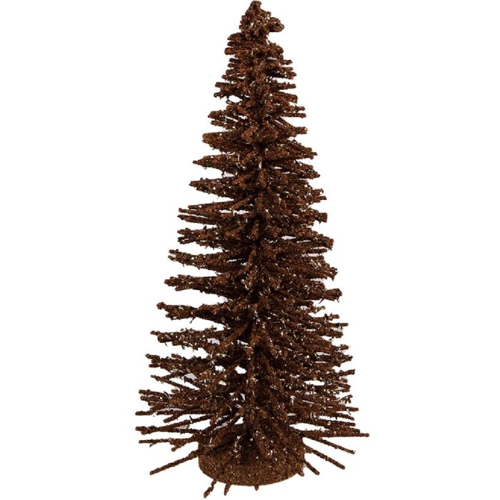 Clayre & Eef Décoration Sapin Ø 17x30 cm Bois & Fer Braun-Gold