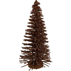 Clayre & Eef Décoration Sapin Ø 17x30 cm Bois & Fer Braun-Gold