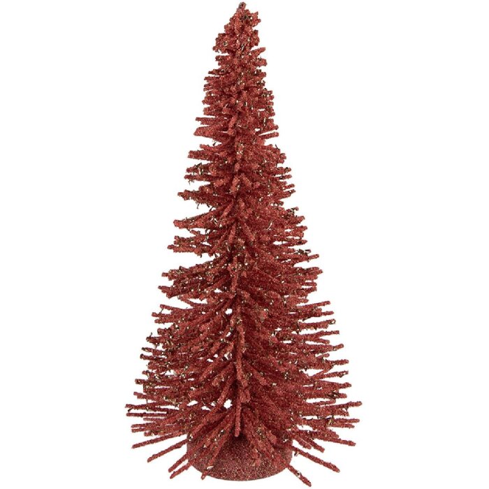 Clayre & Eef Décoration Sapin Rose Doré 17x30 cm