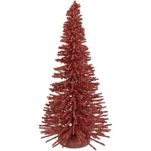 Clayre & Eef Décoration Sapin Rose Doré 17x30 cm