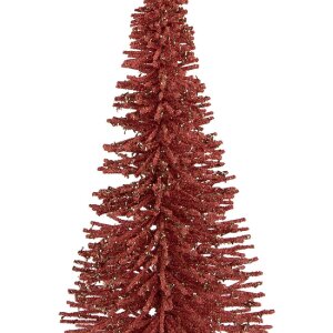 Clayre & Eef Décoration Sapin Rose Doré 17x30 cm