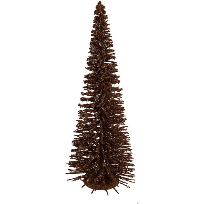 Clayre & Eef Décoration Sapin de Noël Ø 20x50 cm Marron-Doré