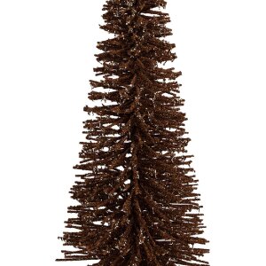 Clayre & Eef Décoration Sapin de Noël Ø 20x50 cm Marron-Doré