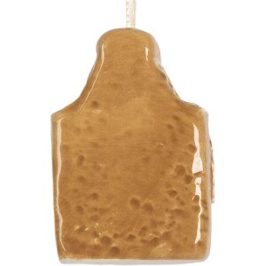 Clayre & Eef Suspension Maison Céramique Brun Blanc 4x3x6 cm