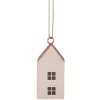 Clayre & Eef 6H2464 Décoration Suspendue Maison 3x3x6 cm Blanc Rouge