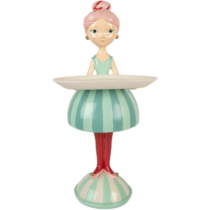 Clayre & Eef Décoration Enfant avec Bol 18x16x38 cm Bleu/Blanc