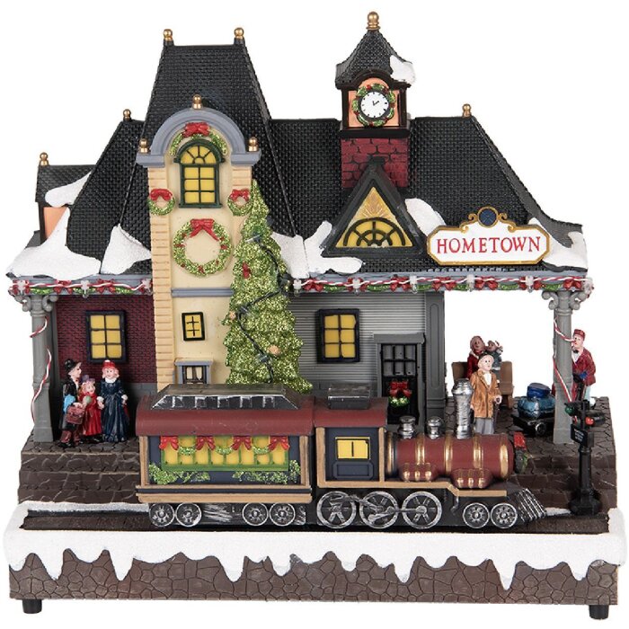 Clayre & Eef Décoration lumineuse train de Noël 32x16x30 cm