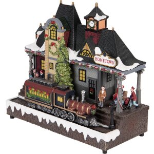 Clayre & Eef Décoration lumineuse train de Noël 32x16x30 cm