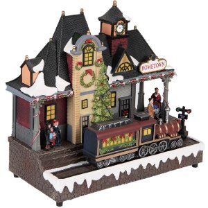 Clayre & Eef Décoration lumineuse train de Noël 32x16x30 cm