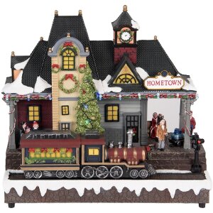 Clayre & Eef Décoration lumineuse train de Noël 32x16x30 cm