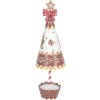Clayre & Eef Décoration Sapin Ø 11x37 cm Marron Blanc