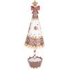 Clayre & Eef Décoration Sapin Ø 11x37 cm Marron Blanc