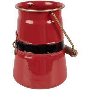 Clayre & Eef 6Y5903 Décoration Pot à Lait Rouge & Noir 12x10x16 cm
