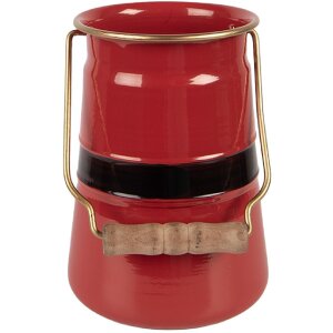 Clayre & Eef 6Y5903 Décoration Pot à Lait Rouge & Noir 12x10x16 cm