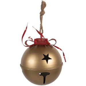 Clayre & Eef 6Y5907 Décoration Sonnette Dorée et Rouge 24x30 cm