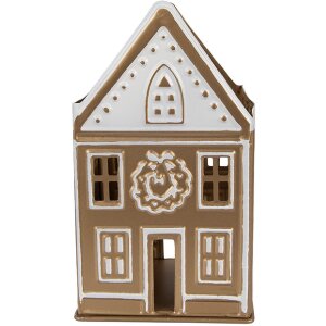 Clayre & Eef 6Y5920 Bougeoir Doré & Blanc 12x11x22 cm