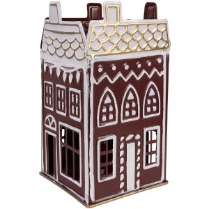 Clayre & Eef Bougeoir 12x12x22 cm Rouge & Blanc