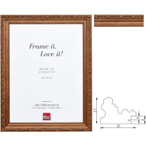 Cadre Photo Baroque Profil 63 Noyer - Nombreuses Tailles