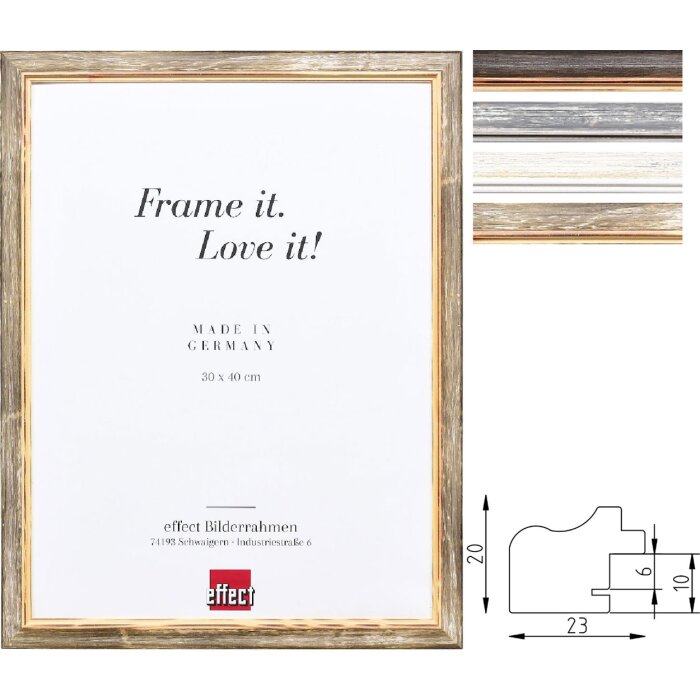 Cadre Photo Effect Holzrahmen Profil 67 Style Campagnard