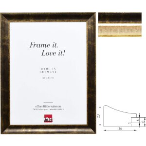 Cadre Baroque Profil 68 Effect Noir ou Ivoire 3,6 cm