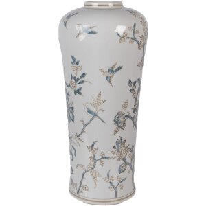 Clayre & Eef Vase Céramique Ø17x39 cm Motifs Oiseaux & Fleurs