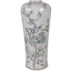 Clayre & Eef Vase Céramique Ø17x39 cm Motifs Oiseaux & Fleurs
