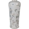 Clayre & Eef Vase Céramique Ø17x39 cm Motifs Oiseaux & Fleurs