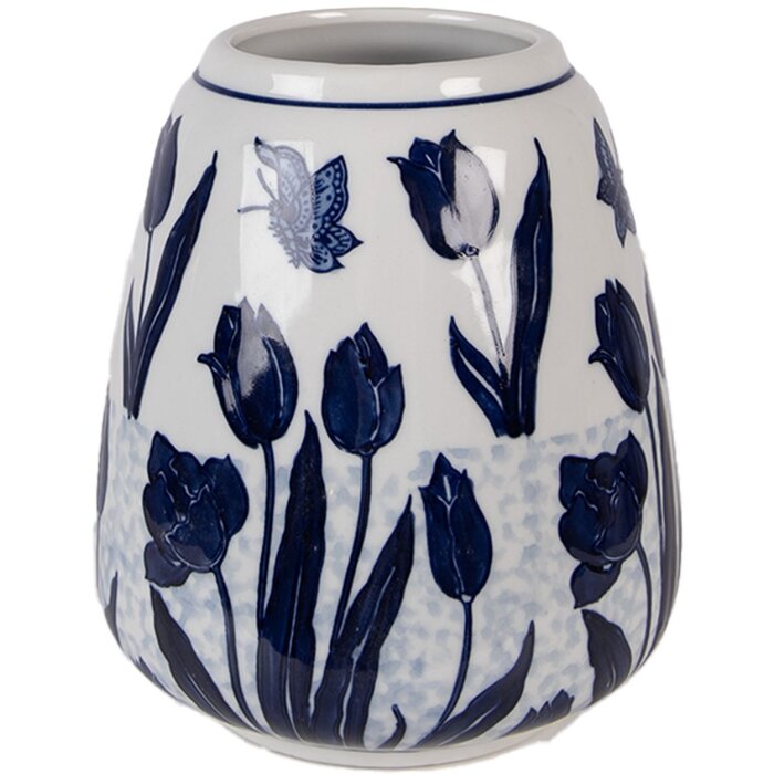 Clayre & Eef Vase Tulipes Ø 16x18 cm Céramique Brillante