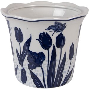 Clayre & Eef Pot de Fleurs Décoratif Tulipes 21x16 cm