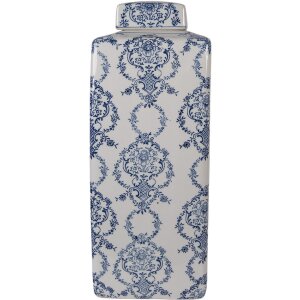 Clayre & Eef Pot Décoratif avec Couvercle 16x16x41 cm